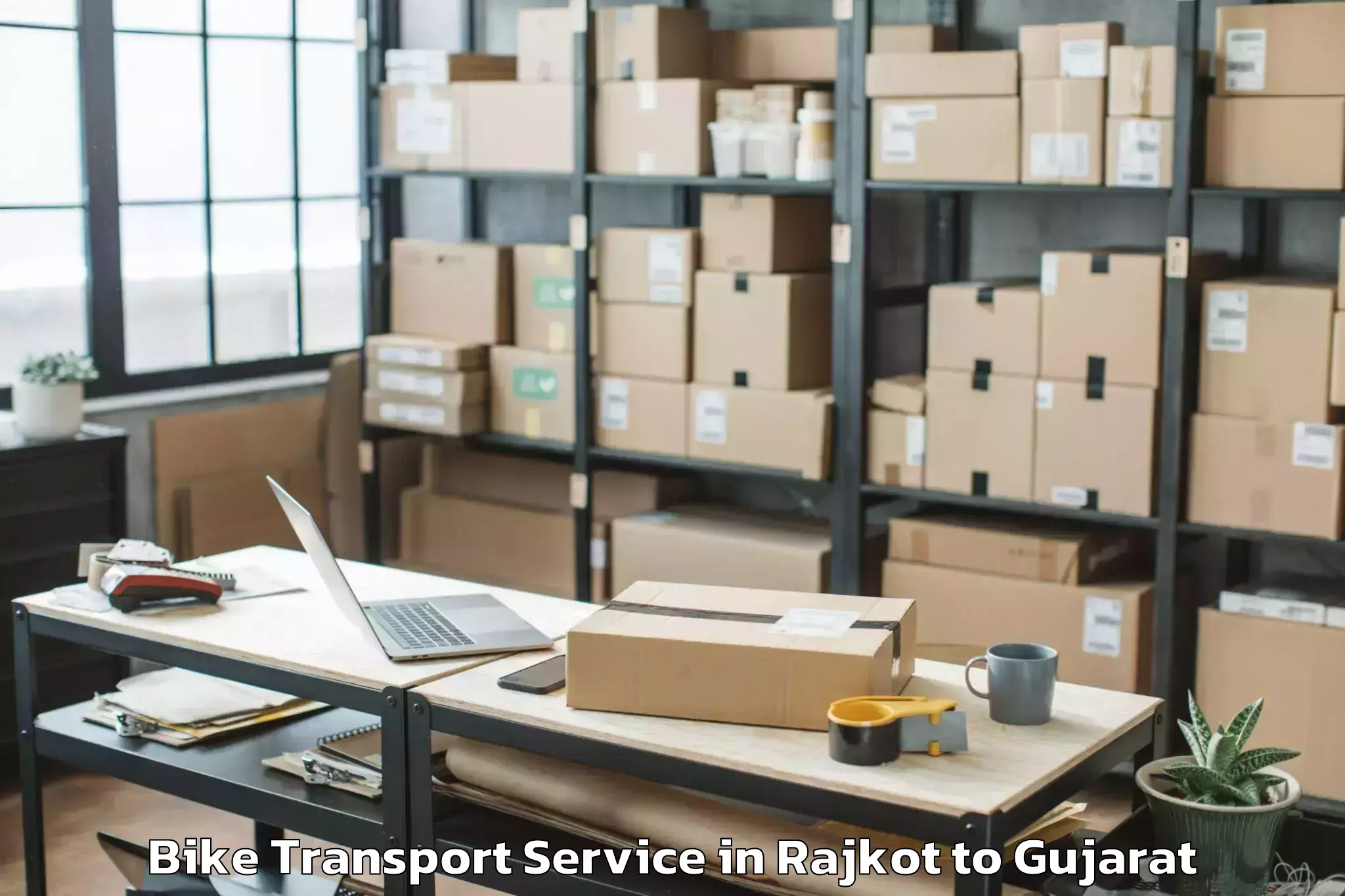 Hassle-Free Rajkot to Bardoli Bike Transport